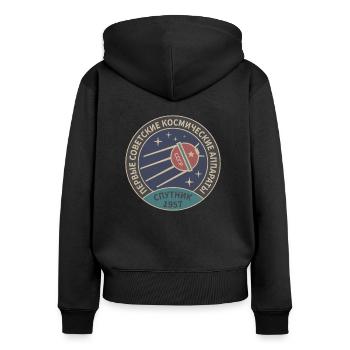 Spoutnik cadeau Russie astronaute spatial - Sweat à capuche zippé Premium bio Femme - noir - Dos - Julia (174cm)