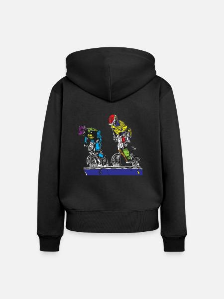bmx - Frauen Premium Bio Zip Hoodie - Schwarz