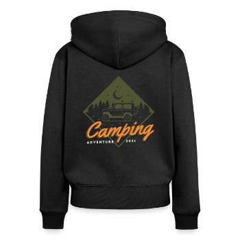 Camping Adventure 2021 - Sweat à capuche zippé Premium bio Femme - noir - Dos - Julia (174cm)