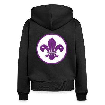 Scout / Scouting - Women's Premium Organic Zip Hoodie - black - Back - Julia (174cm)