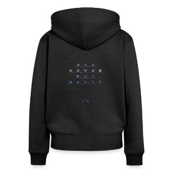 Joueur de la vieille école - Sweat à capuche zippé Premium bio Femme - noir - Dos - Julia (174cm)
