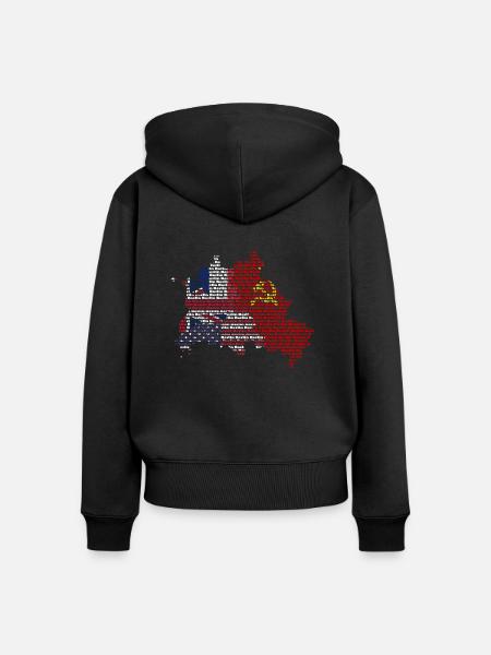 Berliner Sektoren - Frauen Premium Bio Zip Hoodie - Schwarz