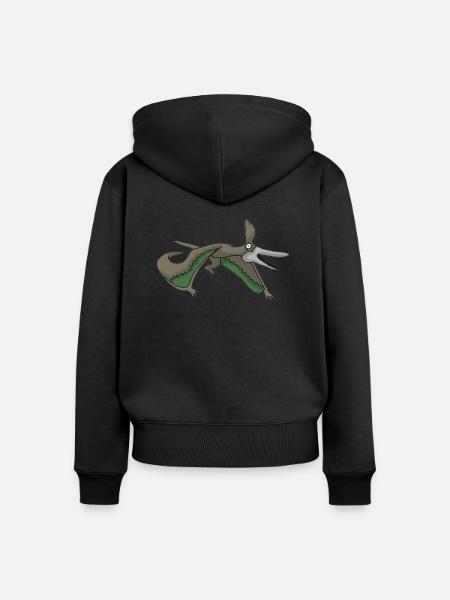 Flugsaurier 2 - Frauen Premium Bio Zip Hoodie - Schwarz