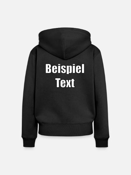 Beispiel Text - Frauen Premium Bio Zip Hoodie - Schwarz