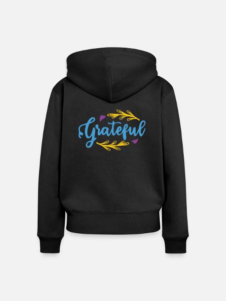 DANKBAR - Frauen Premium Bio Zip Hoodie - Schwarz