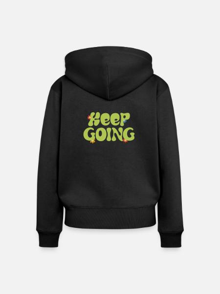 Mach weiter - Frauen Premium Bio Zip Hoodie - Schwarz