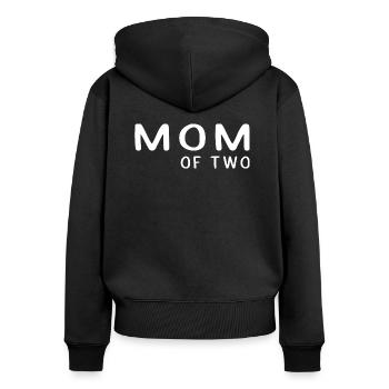 Maman Maman De Deux Enfants De Congé Parental - Sweat à capuche zippé Premium bio Femme - noir - Dos - Julia (174cm)