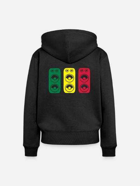 RAGGAE SOUND SYSTEM - Frauen Premium Bio Zip Hoodie - Schwarz