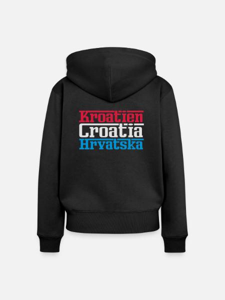 Kroatien - Frauen Premium Bio Zip Hoodie - Schwarz