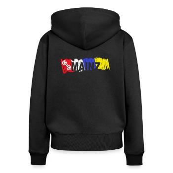 MAYENCE 4FB - Sweat à capuche zippé Premium bio Femme - noir - Dos - Julia (174cm)