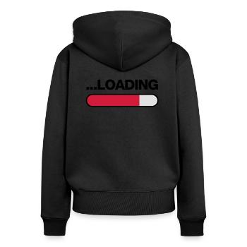 loading_f3 - Sweat à capuche zippé Premium bio Femme - noir - Dos - Julia (174cm)