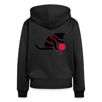 katze_wolle - Women's Premium Organic Zip Hoodie - black - Back - Julia (174cm)