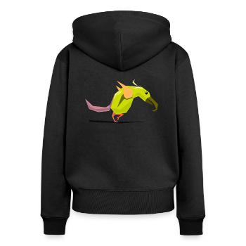 Bird / bird illustration - Women's Premium Organic Zip Hoodie - black - Back - Julia (174cm)