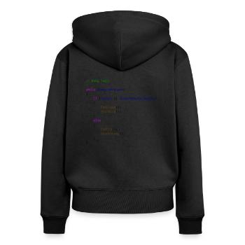 Baby logic programmer gift idea - Women's Premium Organic Zip Hoodie - black - Back - Julia (174cm)