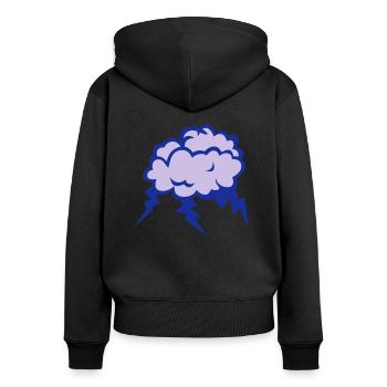 Bewölkte Cloud-Wolke Regen Gewitter 1 - Frauen Premium Bio Zip Hoodie - Schwarz - Hinten - Julia (174cm)