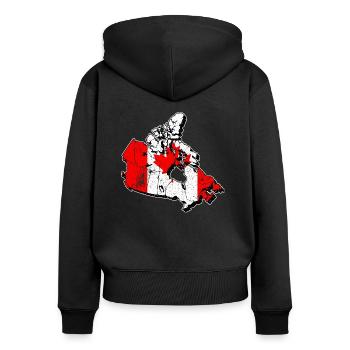 Canada - Sweat à capuche zippé Premium bio Femme - noir - Dos - Julia (174cm)