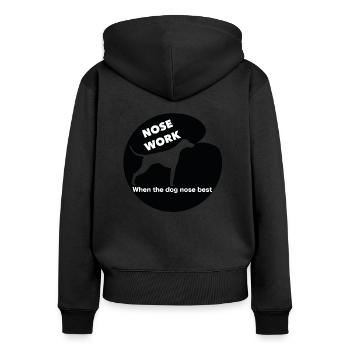 Nose Work Black logo - Women's Premium Organic Zip Hoodie - black - Back - Julia (174cm)