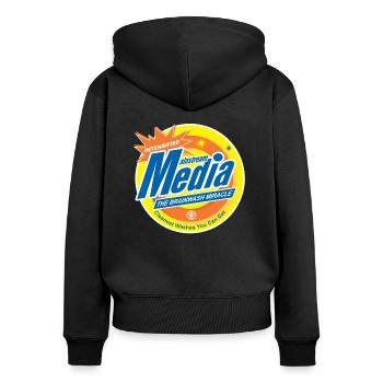 Mainstream brainwashing - Women's Premium Organic Zip Hoodie - black - Back - Julia (174cm)