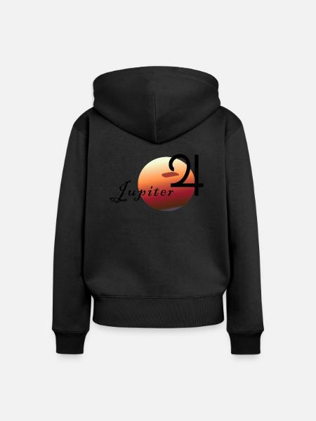Jupiter - Frauen Premium Bio Zip Hoodie - Schwarz