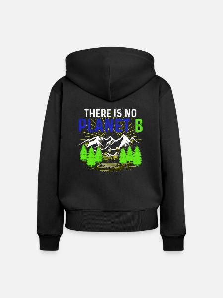 No Planet B Umweltschutz - Frauen Premium Bio Zip Hoodie - Schwarz