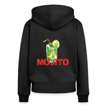 mojito jus de citron - Sweat à capuche zippé Premium bio Femme - noir - Dos - Julia (174cm)