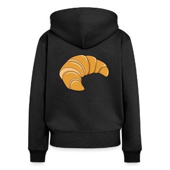 Croissant - Sweat à capuche zippé Premium bio Femme - noir - Dos - Julia (174cm)
