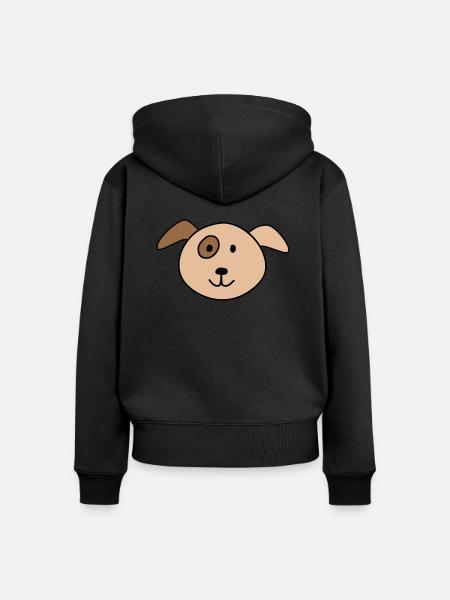 Cute dog - Frauen Premium Bio Zip Hoodie - Schwarz