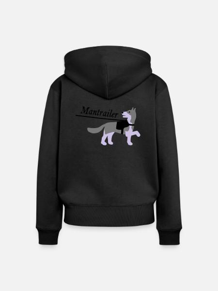 Mantrailer vektor - Frauen Premium Bio Zip Hoodie - Schwarz