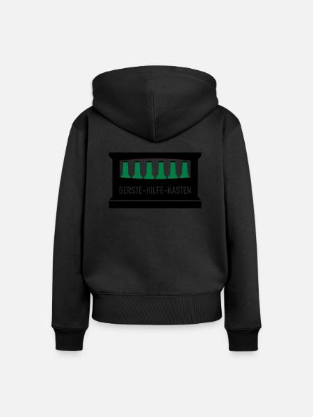 Gerste Hilfe Kasten - Frauen Premium Bio Zip Hoodie - Schwarz