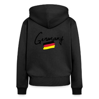 germany - Sweat à capuche zippé Premium bio Femme - noir - Dos - Julia (174cm)