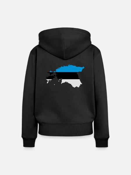 Estland - Frauen Premium Bio Zip Hoodie - Schwarz