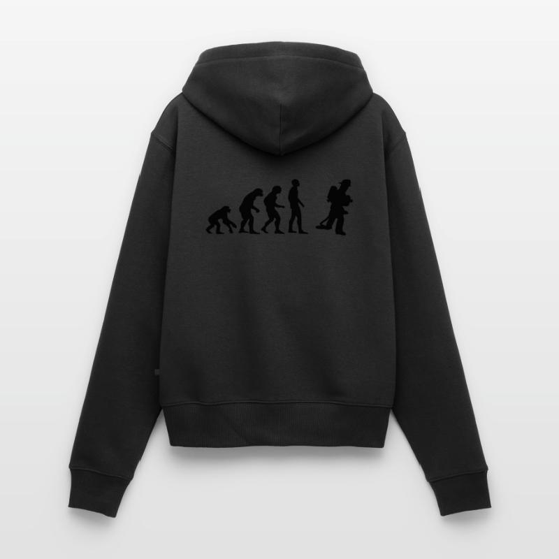 pompier evolution Sweat à capuche zippé Premium bio Femme
