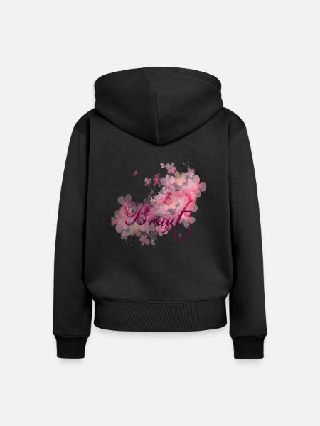Braut - Frauen Premium Bio Zip Hoodie - Schwarz