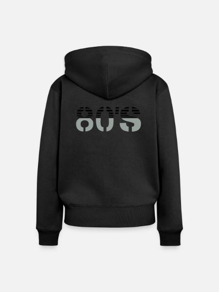 80s Logo - Frauen Premium Bio Zip Hoodie - Schwarz