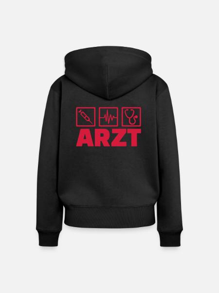 Arzt - Frauen Premium Bio Zip Hoodie - Schwarz