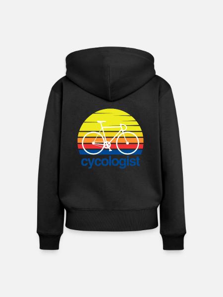 CYCOLOGIST - Frauen Premium Bio Zip Hoodie - Schwarz