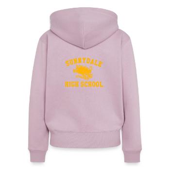 Sunnydale High School Logo Merch - Frauen Premium Bio Zip Hoodie - Altrosa - Hinten - Julia (174cm)