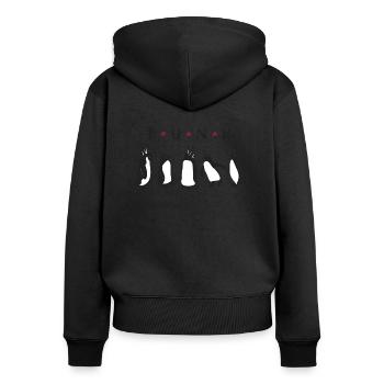 Punk Penguins - Frauen Premium Bio Zip Hoodie - Schwarz - Hinten - Julia (174cm)