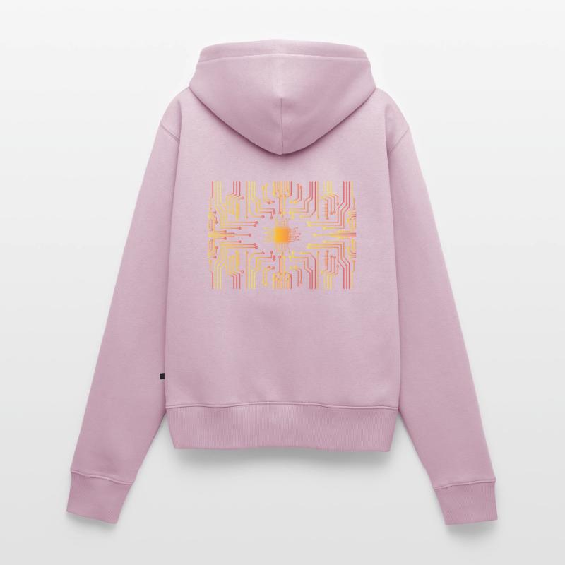 Circuit board core CPU heart pc coder geek Frauen Premium Bio Zip Hoodie