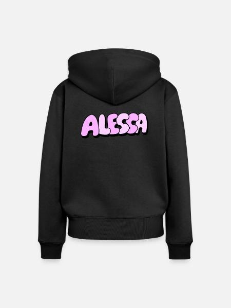 Alessa - Frauen Premium Bio Zip Hoodie - Schwarz