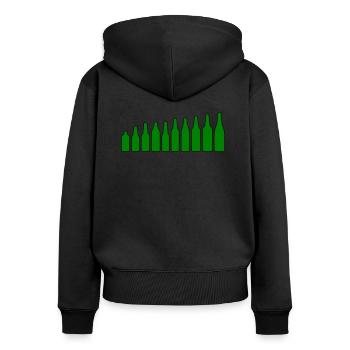 Bierflaschen - Frauen Premium Bio Zip Hoodie - Schwarz - Hinten - Julia (174cm)