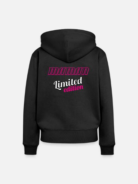 MAMAN LIMITIERTE AUFLAGE - Frauen Premium Bio Zip Hoodie - Schwarz