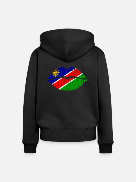 Kuss Namibia - Frauen Premium Bio Zip Hoodie - Schwarz