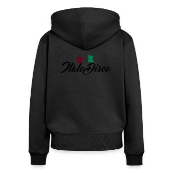 Italo Disco - Sweat à capuche zippé Premium bio Femme - noir - Dos - Julia (174cm)