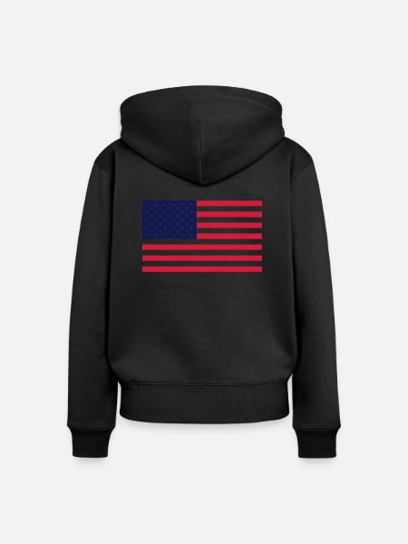 amerikanische Flagge - Frauen Premium Bio Zip Hoodie - Schwarz