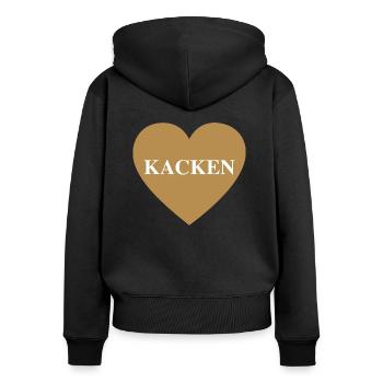 merde - Sweat à capuche zippé Premium bio Femme - noir - Dos - Julia (174cm)