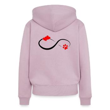 Love forever - Frauen Premium Bio Zip Hoodie - Altrosa - Hinten - Julia (174cm)
