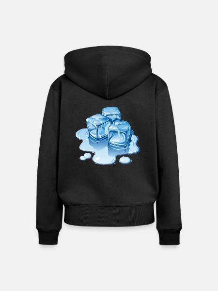 Eiswürfel - Frauen Premium Bio Zip Hoodie - Schwarz