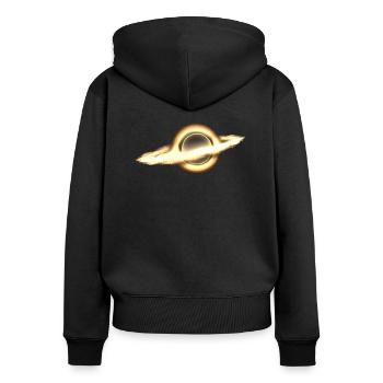 Schwarzes Loch, Universum, Science Fiction, Portal - Frauen Premium Bio Zip Hoodie - Schwarz - Hinten - Julia (174cm)