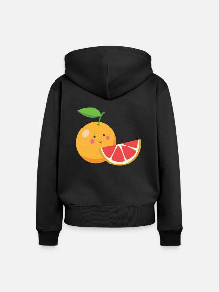 grapefruit - Frauen Premium Bio Zip Hoodie - Schwarz